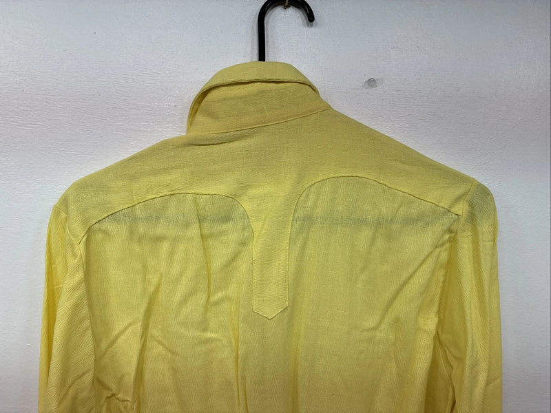New Women’s Rockmount Yellow Long Sleeve Pearl Snap Size 35 LL-100