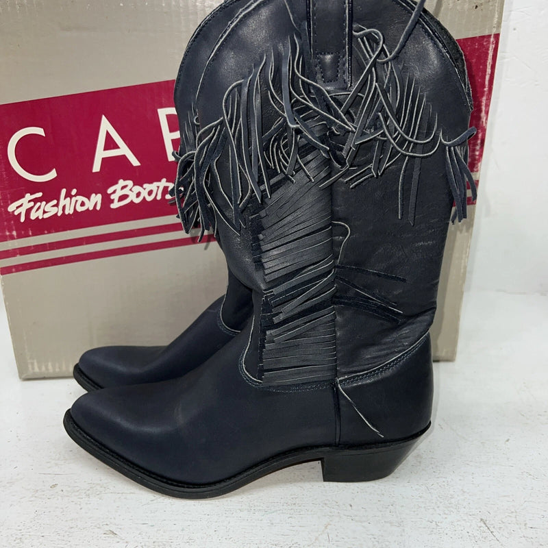 New Women’s Navy Fringe Capezio Cowboy Boots. L 692 7.5 7 1/2 M. 17-80