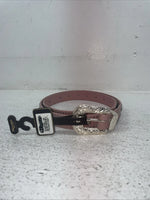 New Pink Genuine Leather Nocona Silver Bling 36” Belt #4420430 Z-12
