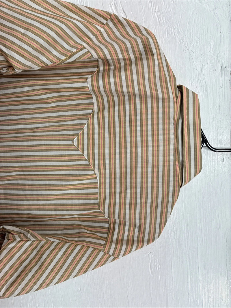 New Men’s Trail Ridge Multicolor Stripe Long Sleeve Pearl Snap 2XL O-22