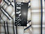 New Men’s Tan Plaid ELY 1878 Long Sleeve Pearl Snap Shirt. Large P-72