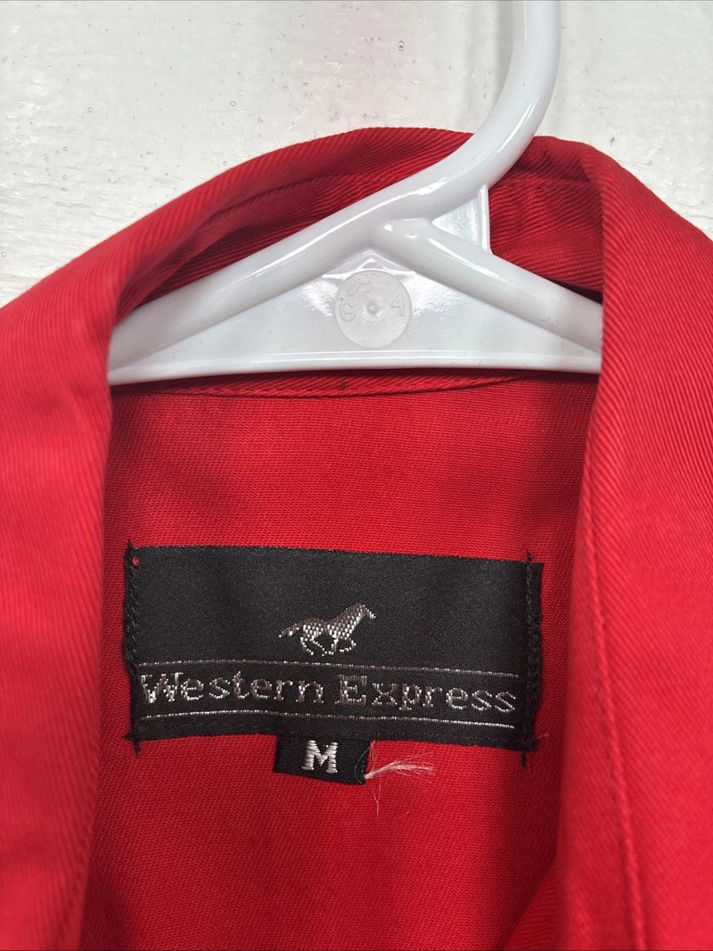 New Kids Western Express Red Long Sleeve Pearl Snap Medium LL-26