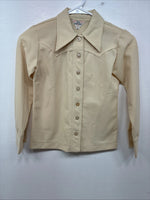 New Kids Lady Westerns Yellow Button Up Long Sleeve Shirt Size 10 MM-77