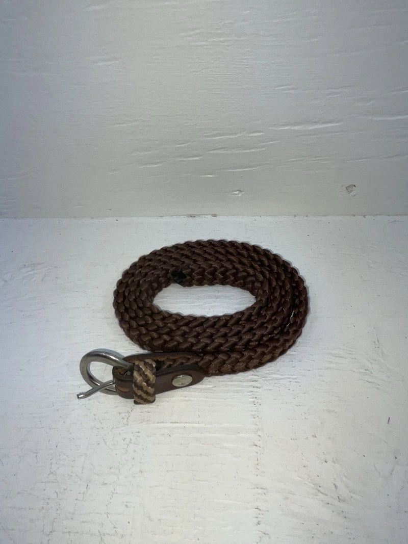 New Brown Genuine Leather Braided 34” Belt JJ-15
