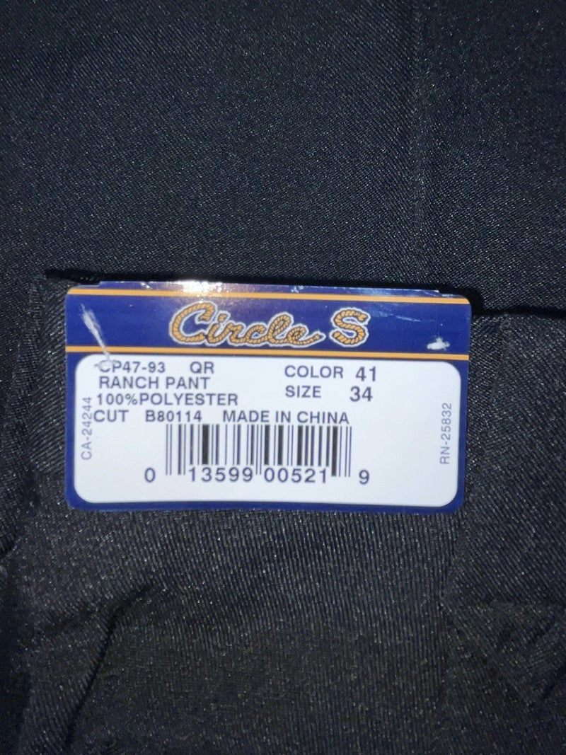 New Vintage Black Circle S Polyester Pants #CP4793 SS-18