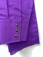 New Men’s Purple Black ELY Diamond Pearl Snap Long Sleeve Shirt Medium I-55