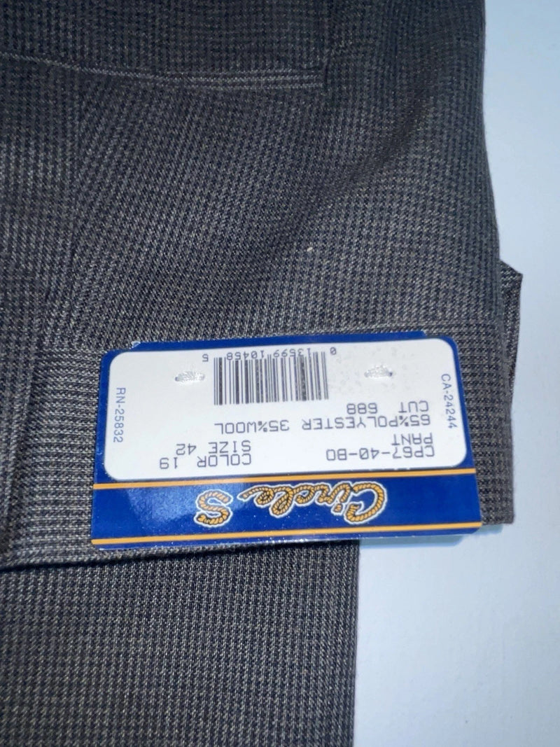 New Vintage Gray Circle S Polyester Pants #CP6740BO 3B-12
