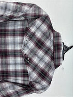 New Women’s Cumberland Purple Plaid Long Sleeve Pearl Snap 1XL GG-23