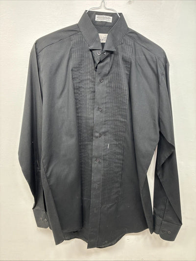New Chaplin Black Long Sleeve Bottom Up English Shirt Small DD-139