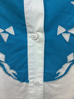 New Women’s Mine & Bills White Blue Long Sleeve Button Up Medium YY-102