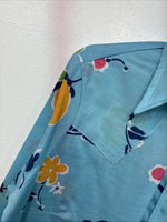 New Women’s Dickson Jenkins Blue Floral Long Sleeve Pearl Snap Size 36 KK-119