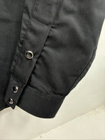 New Women’s White Horse Black Design Long Sleeve Pearl Snap Large KK-114