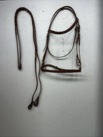 New Tough 1 Leather Brown Square Raised English Bridle And Reins #20-7556 Y-34