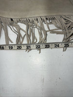 New Tan Equi-Grip Show Chaps With Fringe Adjustable Waist 42” L-32