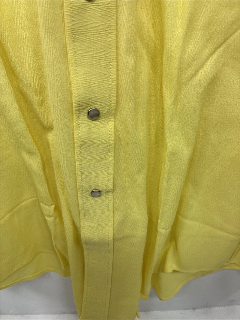 New Women’s Rockmount Yellow Long Sleeve Pearl Snap Size 35 LL-100