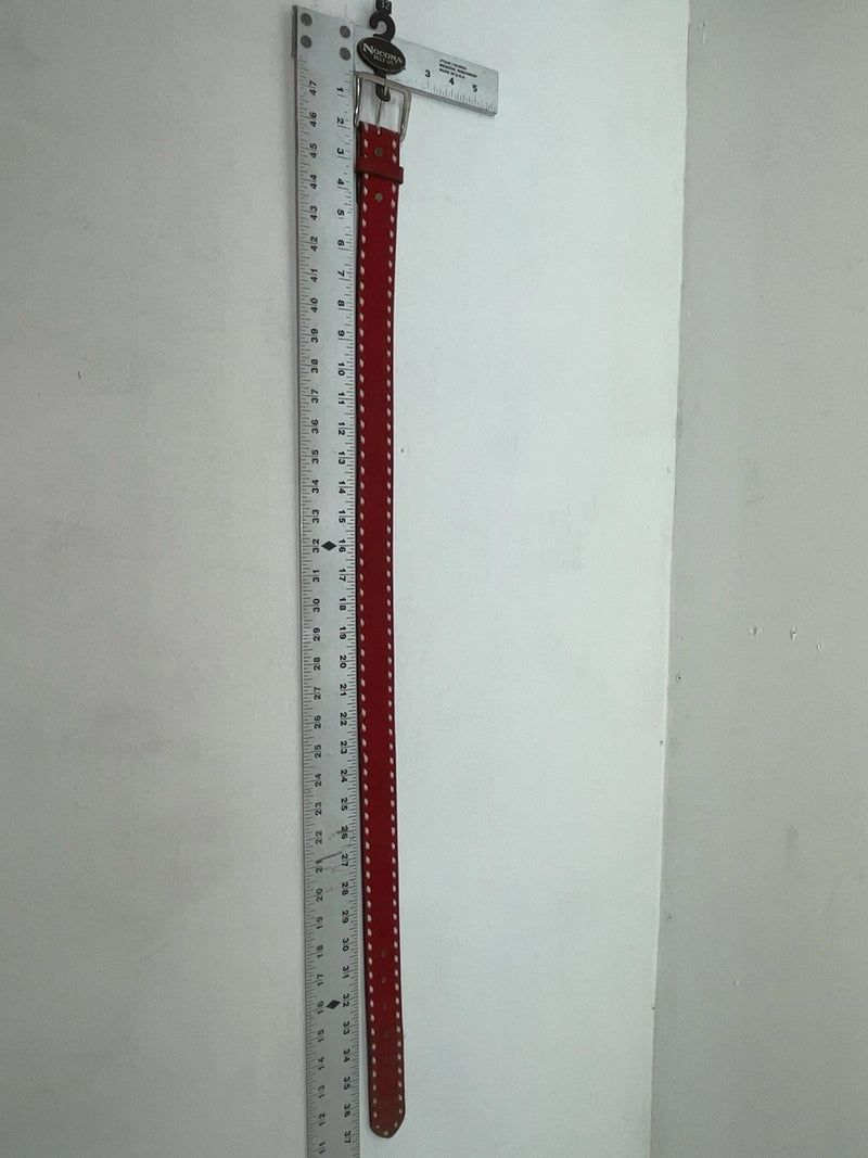 New Red Genuine Leather Nocona Stitched 32” Belt #7031 Z-35