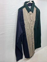 New Men’s Cowboy Thread Multicolor Long Sleeve Button Up Large CC-50 