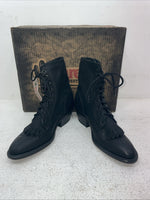 New Women’s Black Lace Up Laredo Cowboy Boots. 9178 7.5 7 1/2 M. 1-71