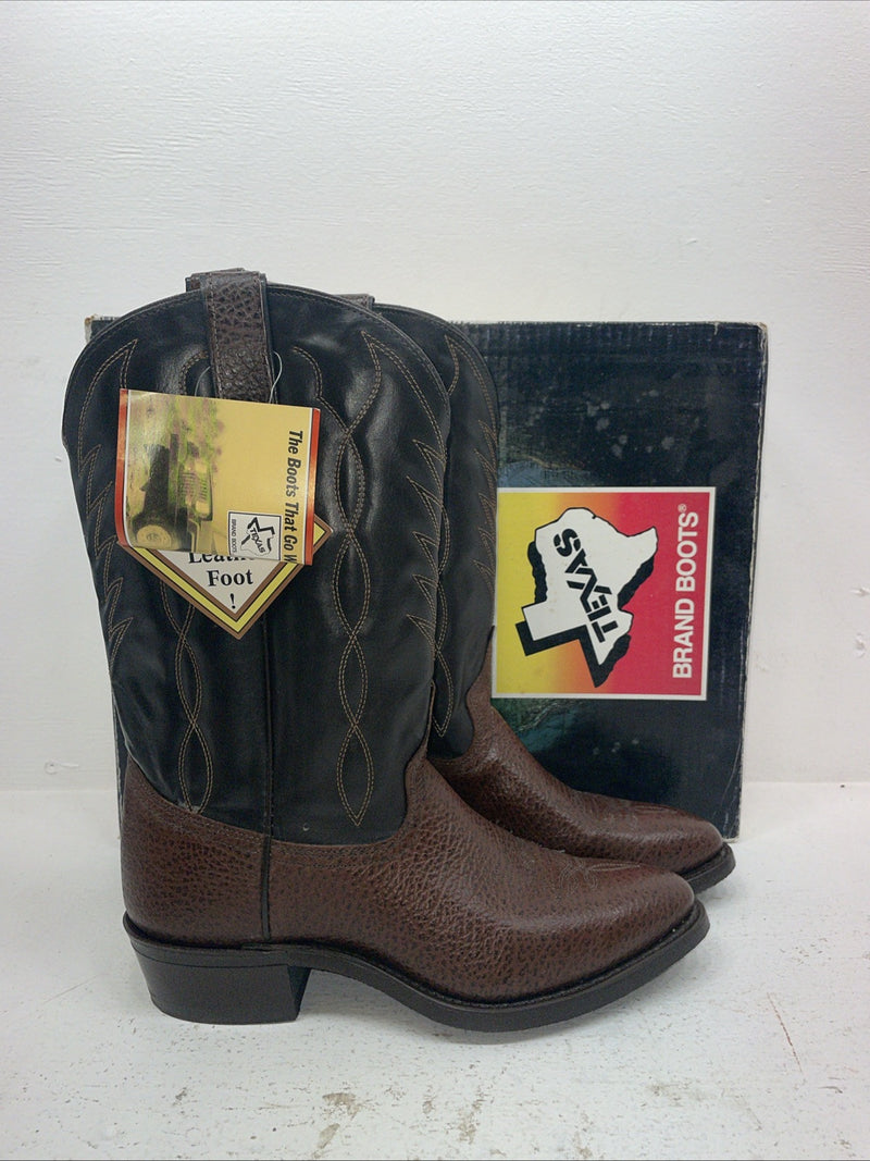 New Men’s Brown Texas Brand Cowboy Boots. 251527461 10.5 10 1/2 D. 8-24