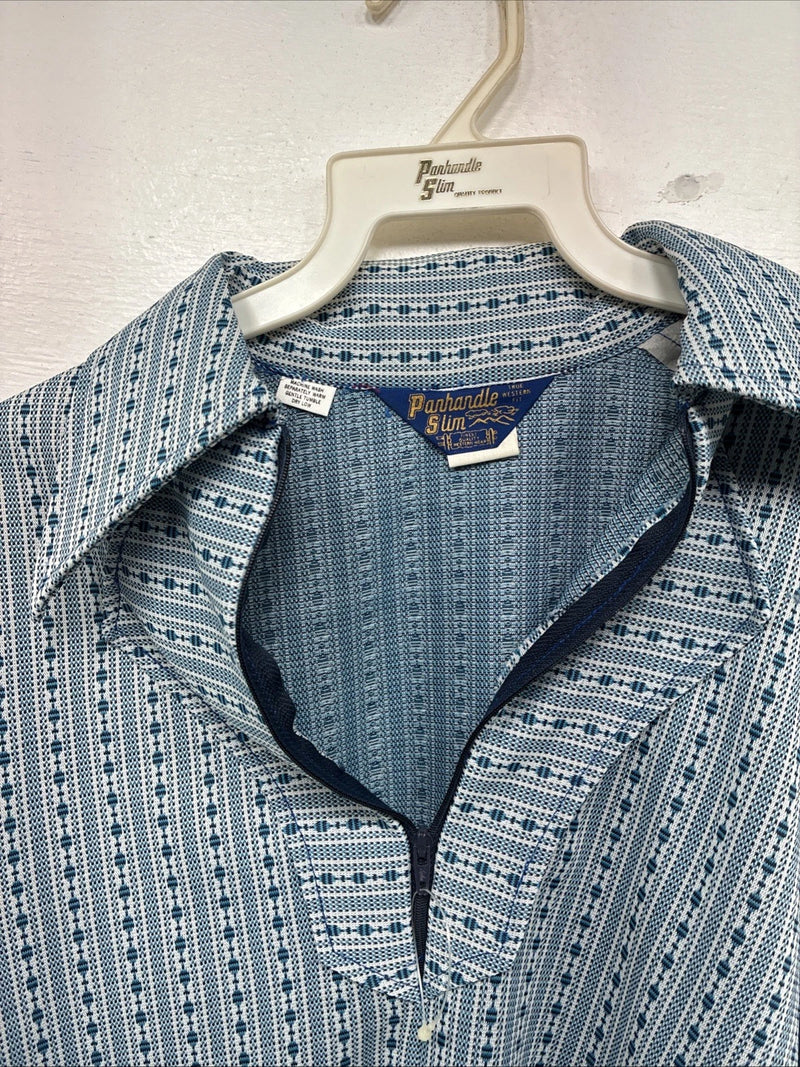 New Women’s Panhandle Slim Blue Design Half Zip Long Sleeve Size 38 YY-9