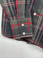 New Kids ELY Cattleman Green Plaid Long Sleeve Pearl Snap Small DD-127