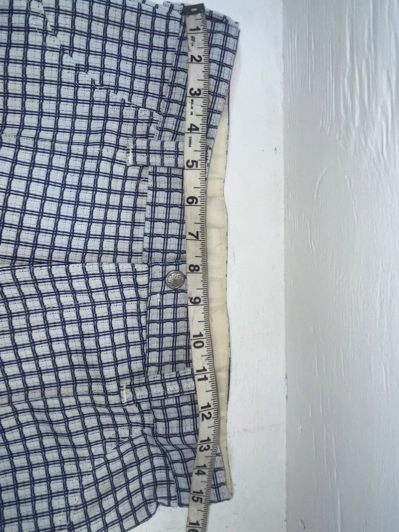 New Vintage Blue Checkered Polyester Pants #5450087 NN-153