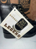 New Infant Black Ostrich Print Lace Up Dan Post Cowboy Boots. 6 D. 24-4