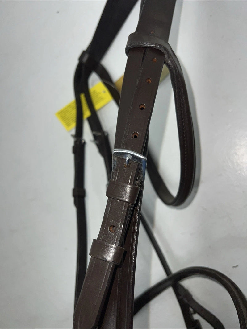 New Silver Fox Brown Draft Snaffle Bridle #20-8555-7 BB-14