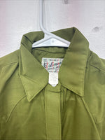 New Women’s Rockmount Green Long Sleeve Pearl Snap Size 32 KK-24