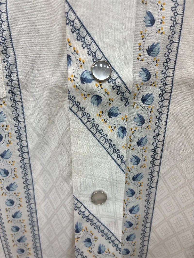 New Men’s Champion Western White Western Short Sleeve Pearl Snap Small J-57