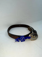 New Brown Genuine Leather 3D Weaved And Silver Pendent 28” Belt #1432 JJ-156