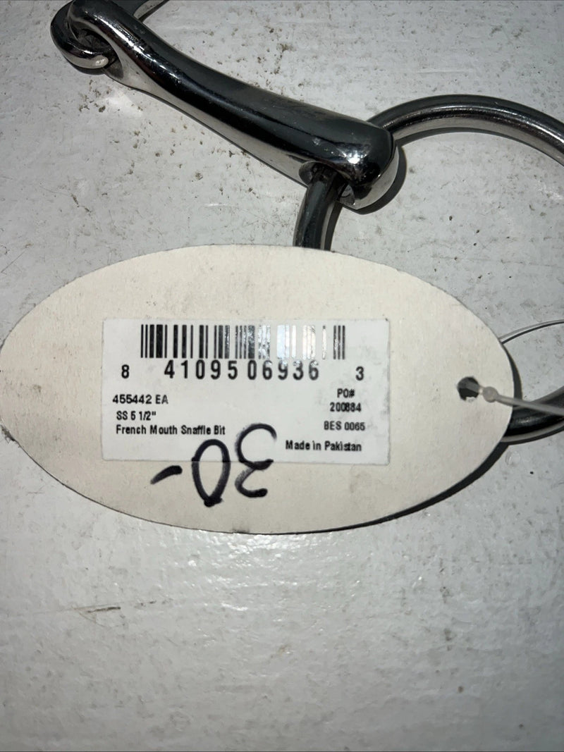 New Centaur SS 5 1/2” French Mouth Snaffle Bit #200884 U-503