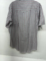 New Men’s Red Stripped ELY Cattleman Short Sleeve Pearl Snap Shirt 16.5 LT S-20
