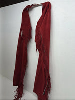 NOS Red Whitman Show Chaps With Fringe XL Adjustable Waist 40” I-66