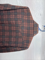 New Kids Panhandle Slim Brown plaid Long Sleeve Pearl Snap Size 12 CC-82