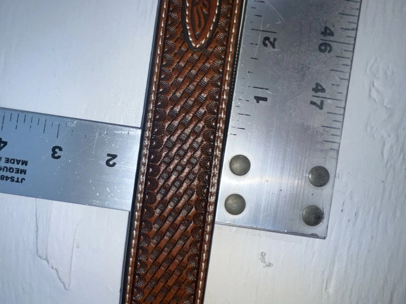 New Brown Genuine Leather Nocona Tooled And Pendent 44” Belt #N2411608 NN-129