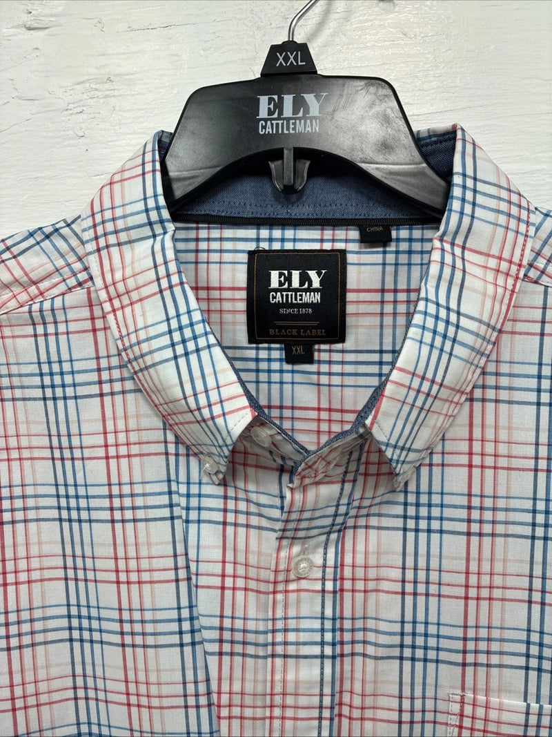 New Men’s ELY Cattleman Multiple Color Stripe Long Sleeve Button Up 2XL H-41