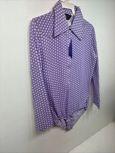 Me Women’s Panhandle Slim Purple Body Suit Long Sleeve Button Up Size 42 LL-43