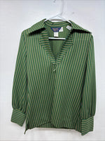 New Women’s Panhandle Slim Green Design Long Sleeve Half Zip Size 12 TT-61