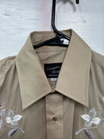 New Men’s Champion Western Brown Designed Long Sleeve Pearl Snap Medium J-78