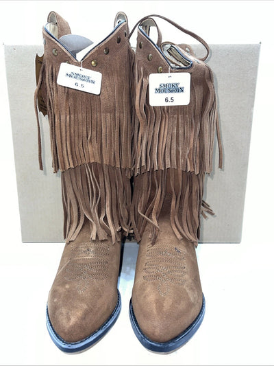 New Women’s Brown Fringe Smoky Mountain Cowboy Boots. 6566 M 6.5 6 1/2. 19-142