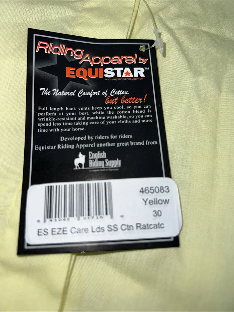 New Women Yellow EQUISTAR Short Sleeve English Riding Shirt. 30 465083 G-56