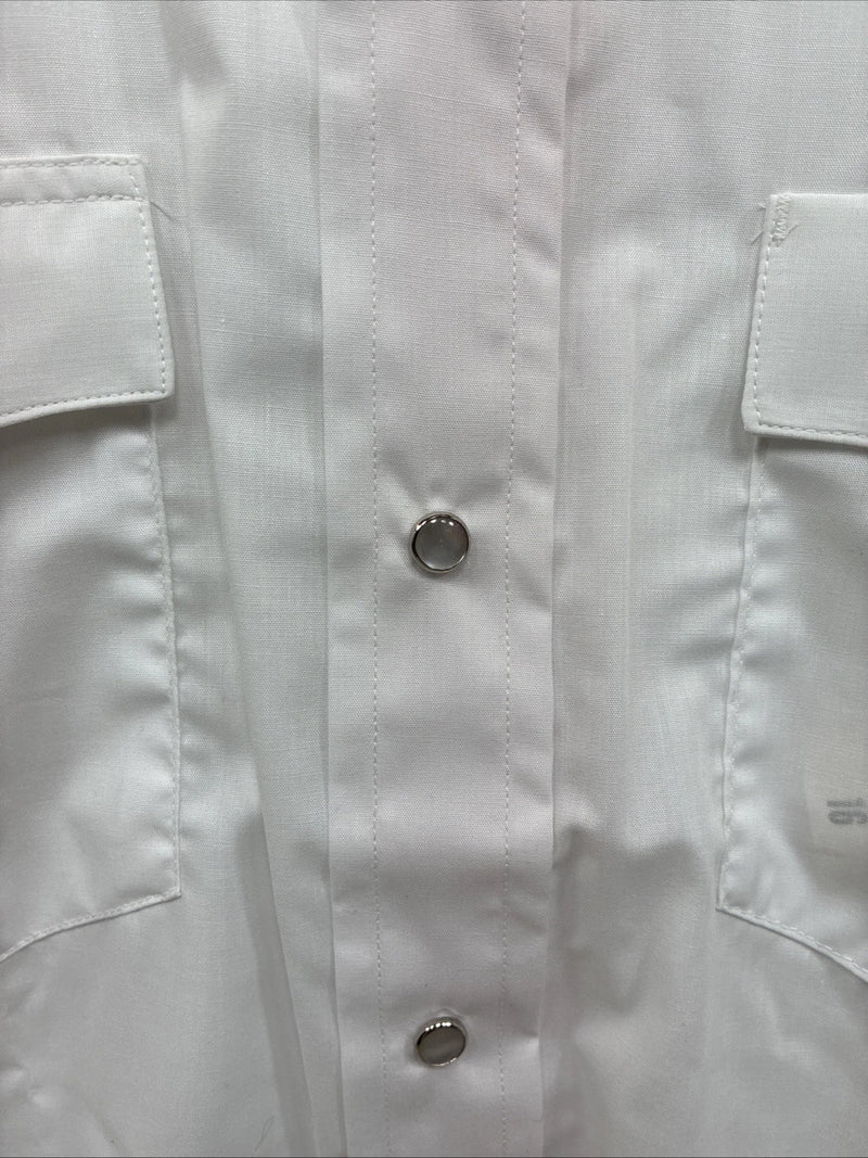 New Men’s Mesquite White Long Sleeve Pearl Snap 17.5 X 37 XL T-91