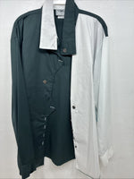 New Women’s Cowboy Threads Green White Long Sleeve Button Up Large MM-138
