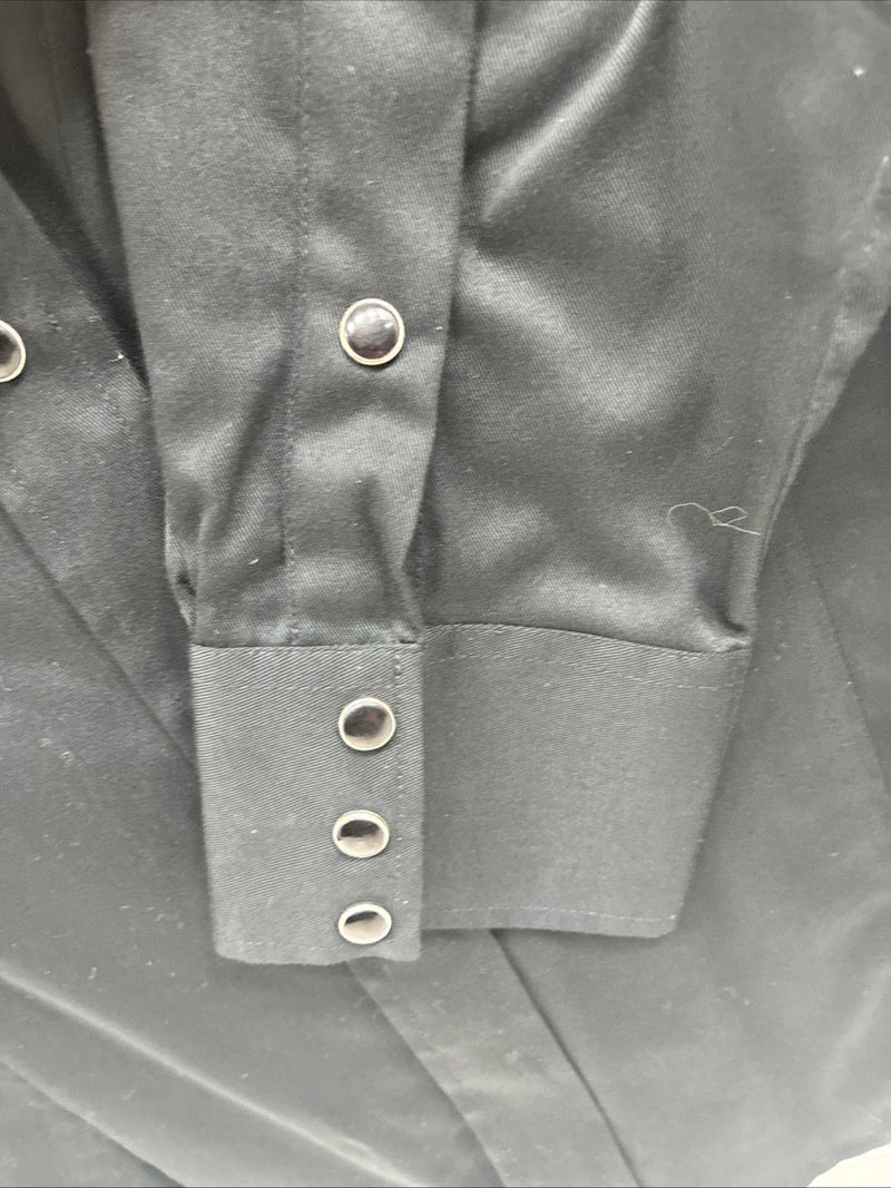 New Men’s Western Express Black Western Long Sleeve Pearl Snap XL T-42