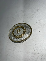 New Women’s Montana Silversmiths Gold Silver “P” Belt Buckle. 5000P A-105