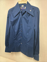New Women’s Panhandle Slim Blue Long Sleeve Pearl Snap Size 35 KK-98