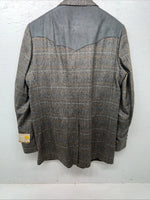 New Men’s HbarC California Ranchwear Grey Plaid Suit Jacket 42R #14753 AA-605