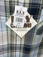 New Men’s ELY Cattleman Multiple Color Flannel Short Sleeve Pearl Snap 4XL F-48