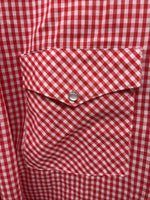 New Men’s H Bar C Red Checkered Long Sleeve Pearl Snap 2XL H-43